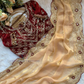 Cream Color Embroidered Saree Zari Work In Tempe