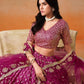 Red Pink Color Georgette With Embroidery Work Lehenga In Williams