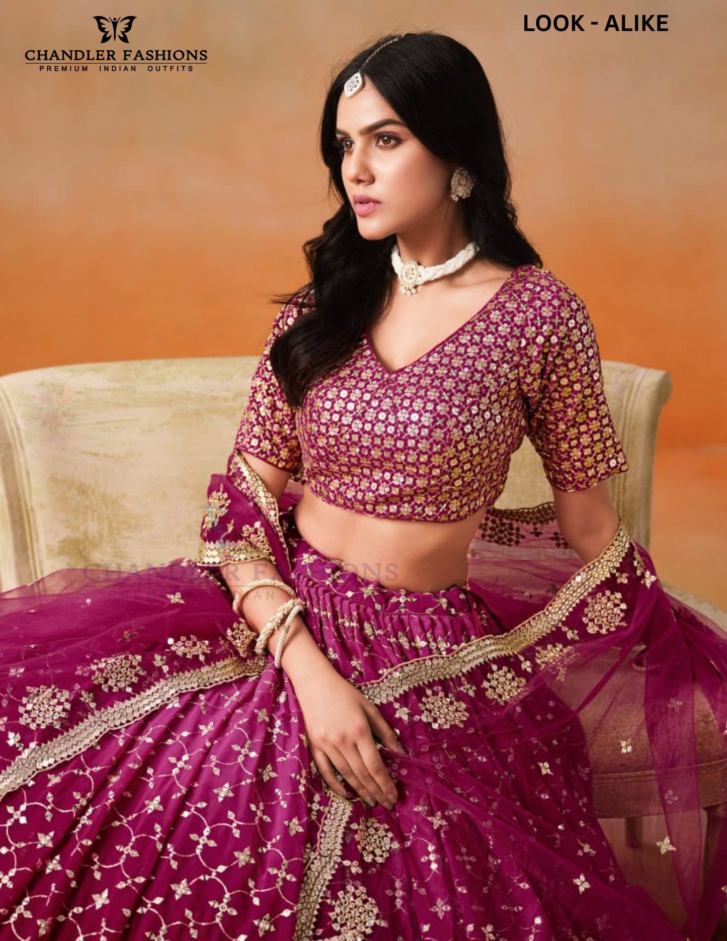 Red Pink Color Georgette With Embroidery Work Lehenga In Williams