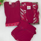 Dark Pink Color Georgette Sharara Set With Embroidery And Sequins Work In USA