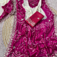 Charming Pink Color Georgette With Embroidery Work And Bandhej Print Saree