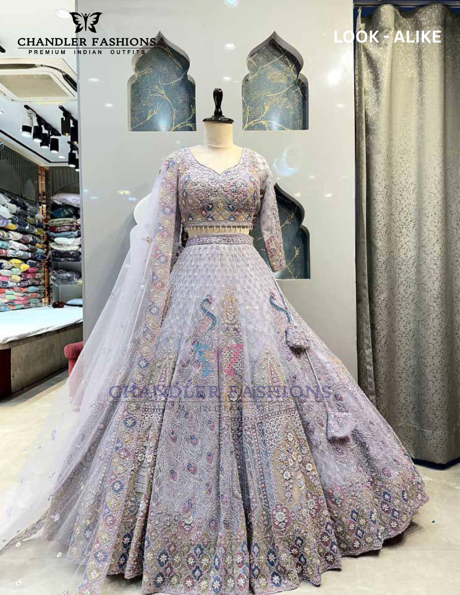 Elegant Lavender Color Net With Embroidery And Sequins Work Lehenga Near Me