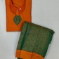 Attractive Orange And Green Color Art Silk Langa Set With Printed WorkNear Me