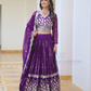 Purple Color With Embroidery Lehenga Choli In Mesa
