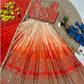 Orange Embroidery Work Choli In Temple
