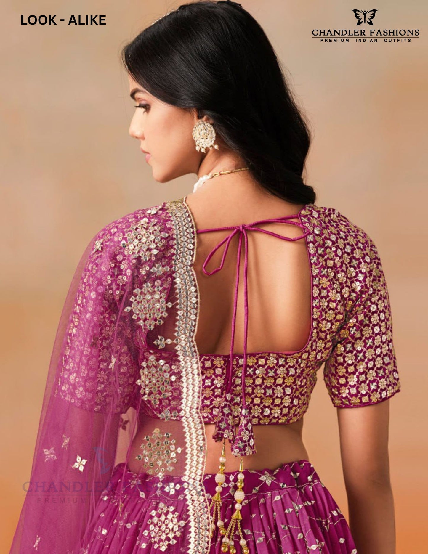 Red Pink With Embroidery And Sequins Work In Gilbert