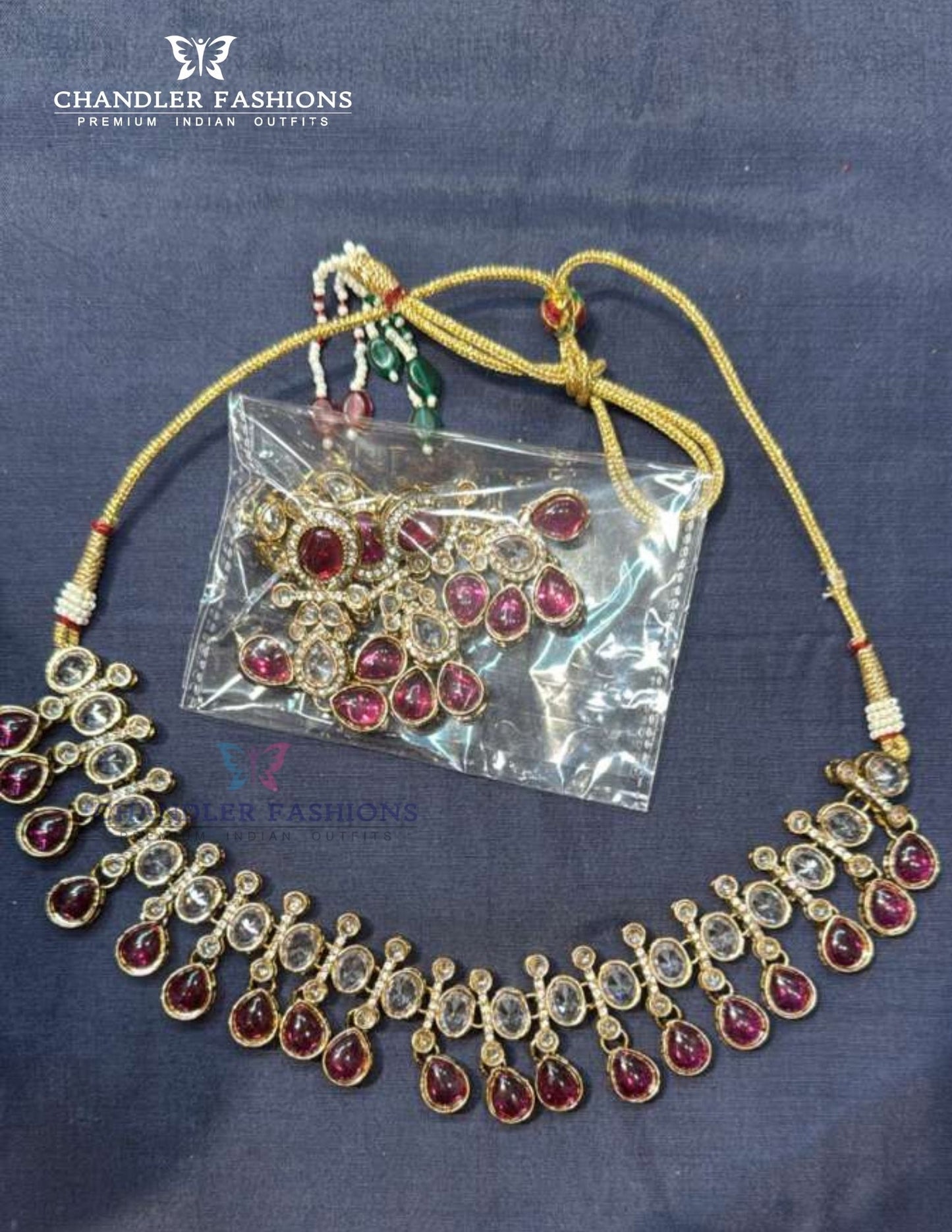 Classice Gold Plated Pink Color Kundan Necklace With Earrings And Maang Tikka Near Me