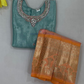 Alluring Green And Peach Color Art Silk With Stone And Zari Work Langa Sets Near Me