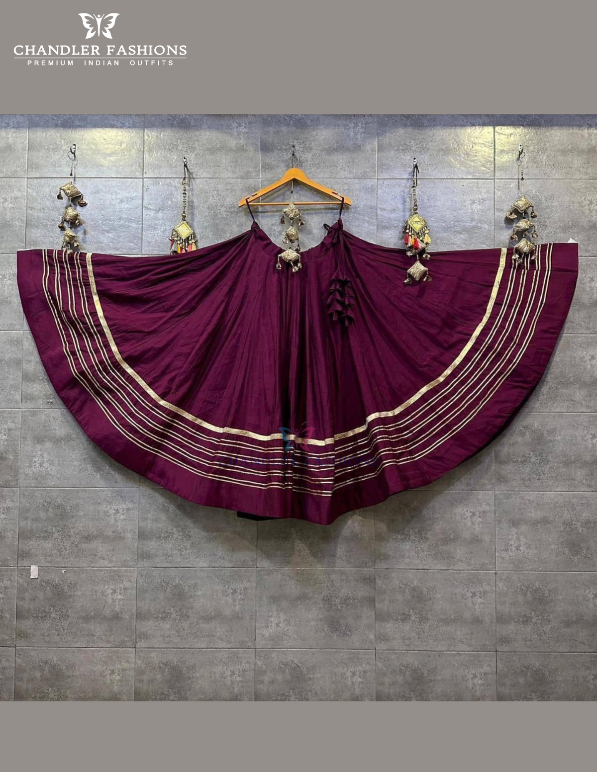 Wondlerful Wine Color Rayon Cotton With Zari Work Skirts For Women