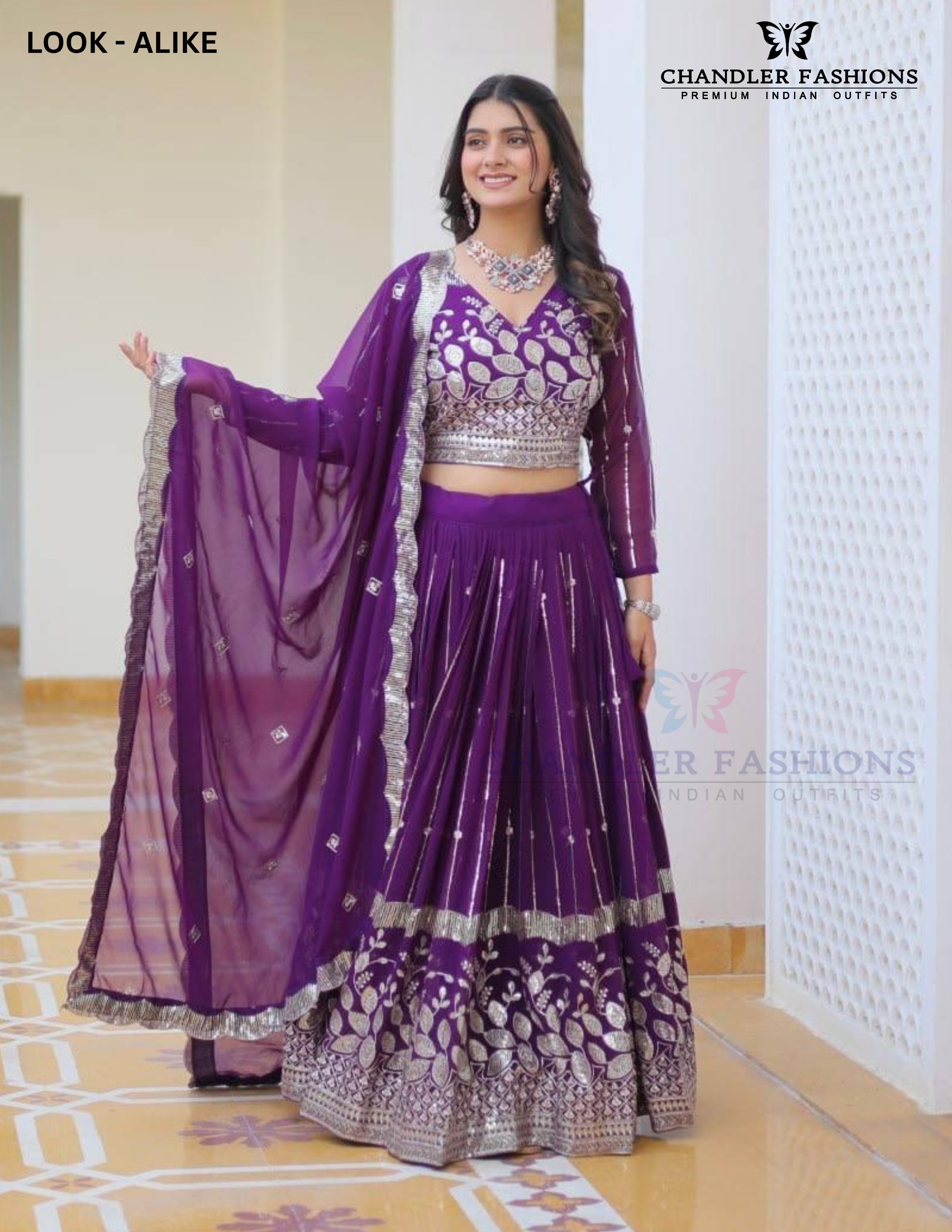 Georgette With Sequins Embroidery Lehenga Choli In USA