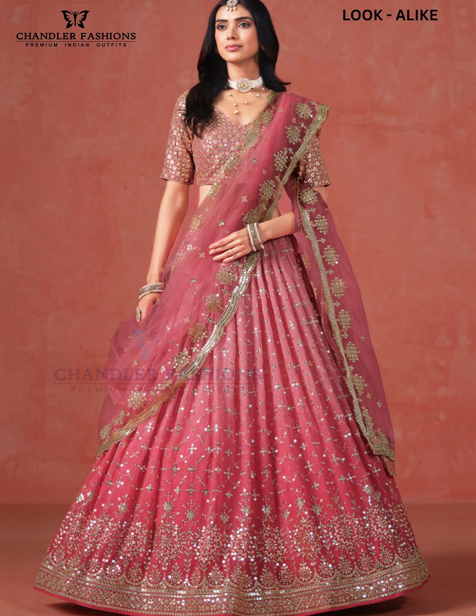Marvellous Peach Color Georgette With Embroidery And Sequins Work Lehenga Choli With Dupatta For Women