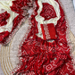 Elegant Red Color Georgette With Bandhej Print And Embroidery Work Saree