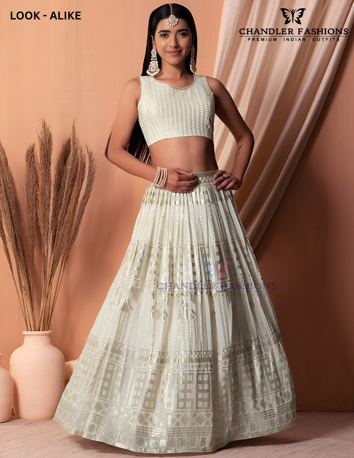 White Color Georgette Lehenga Choli With Thread And Embroidery Work Near Me