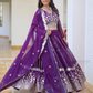 Attractive Purple Color Georgette With Sequins Embroidery Work Lehenga Choli For Women