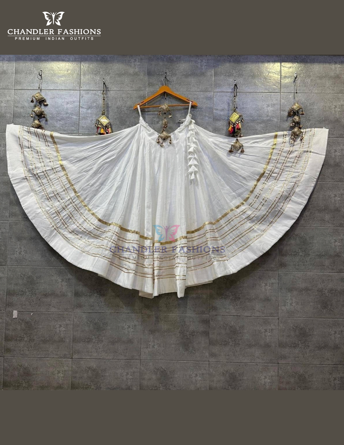 Attractive White Color Rayon Cotton With Zari Work Skirts For Women