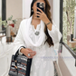 White Color Muslin With Embroidery Work Palazzo Suits Near Me
