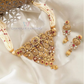 Red And White Color Stone Designer Antique Gold Necklace Near Me