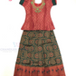 Pleasing Maroon And Pink Color Silk Langa Set With Stone And Zari Work For Girls