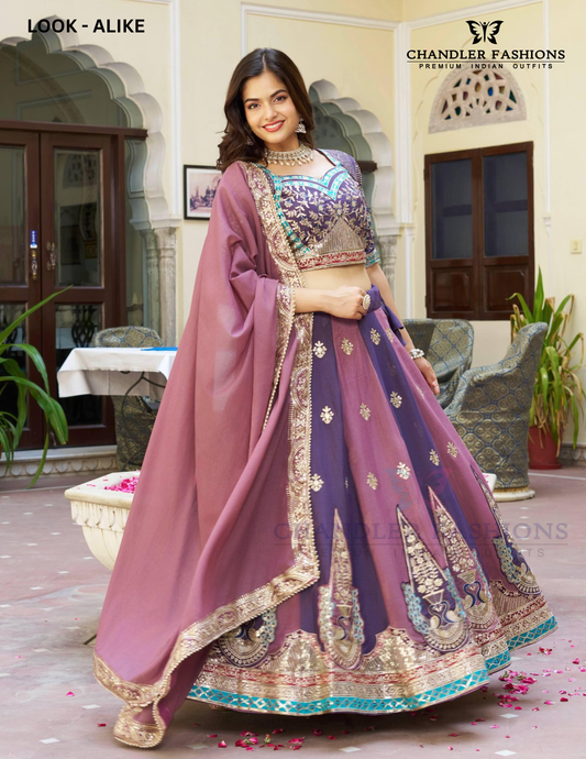 Captivating Multicolor Georgette With Sequins And Embroidery Work Lehenga Choli With Dupatta