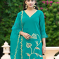 Bluish Green Color Salwar Suits With Dupatta Near Me