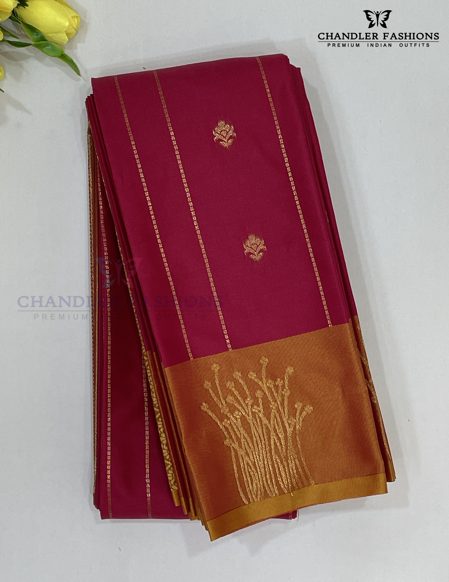 Alluring Pink Color With Golden Zari Border Soft Silk Saree For Women