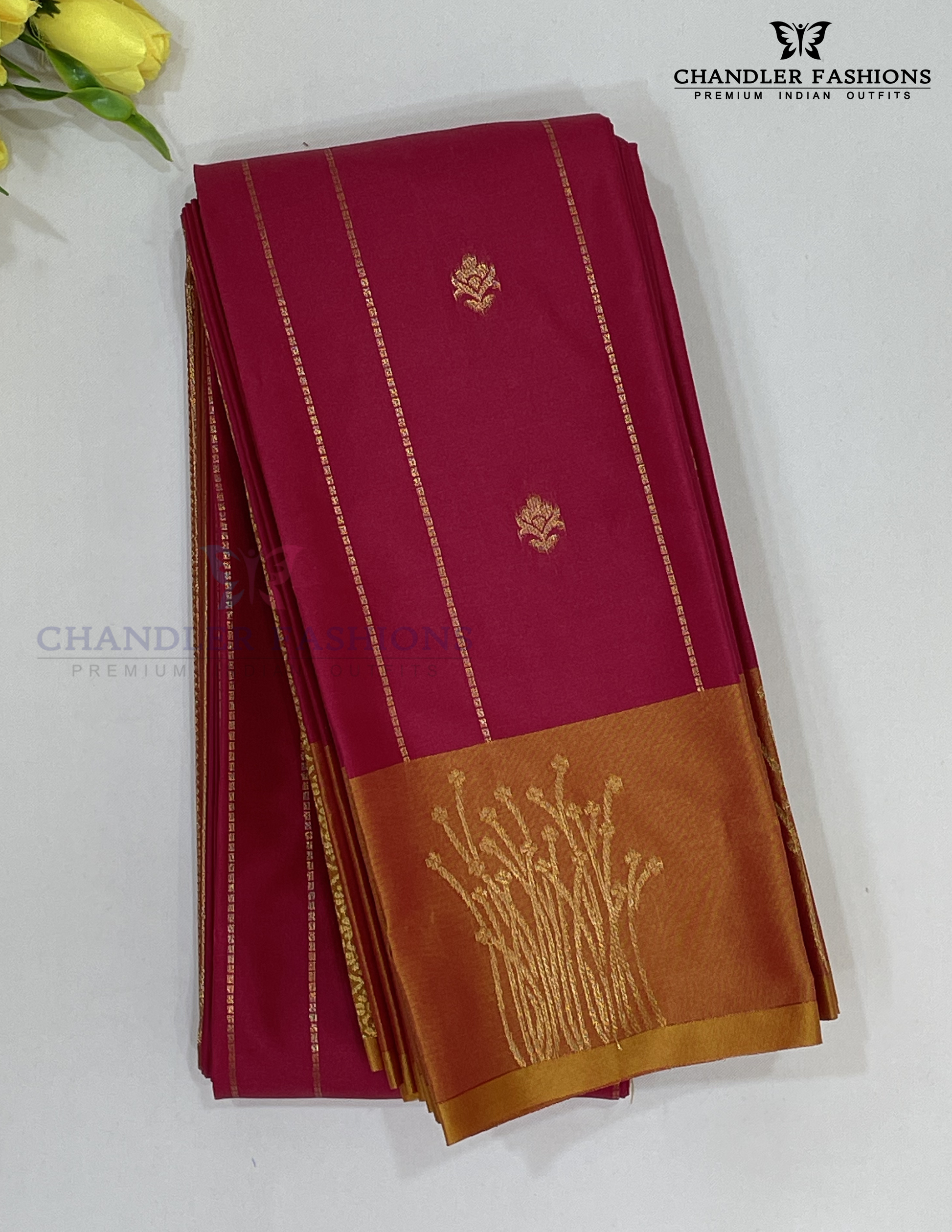 Alluring Pink Color With Golden Zari Border Soft Silk Saree For Women