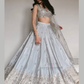 Gray Color With Dori And Zari Work Lehenga In Gilbert