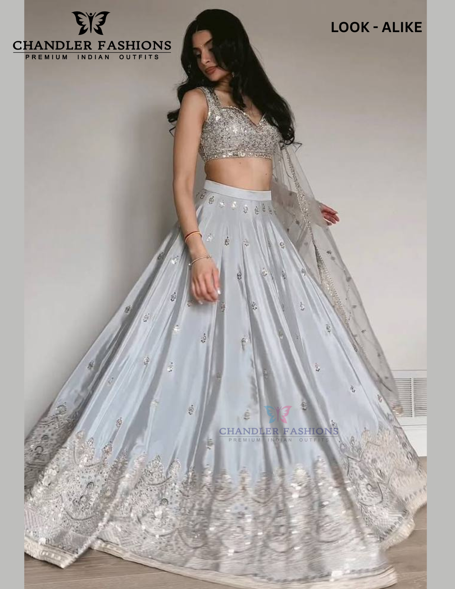 Gray Color With Dori And Zari Work Lehenga In Gilbert
