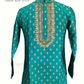 Green Color Brocade Designer Men's Kurta With Pant Near Me
