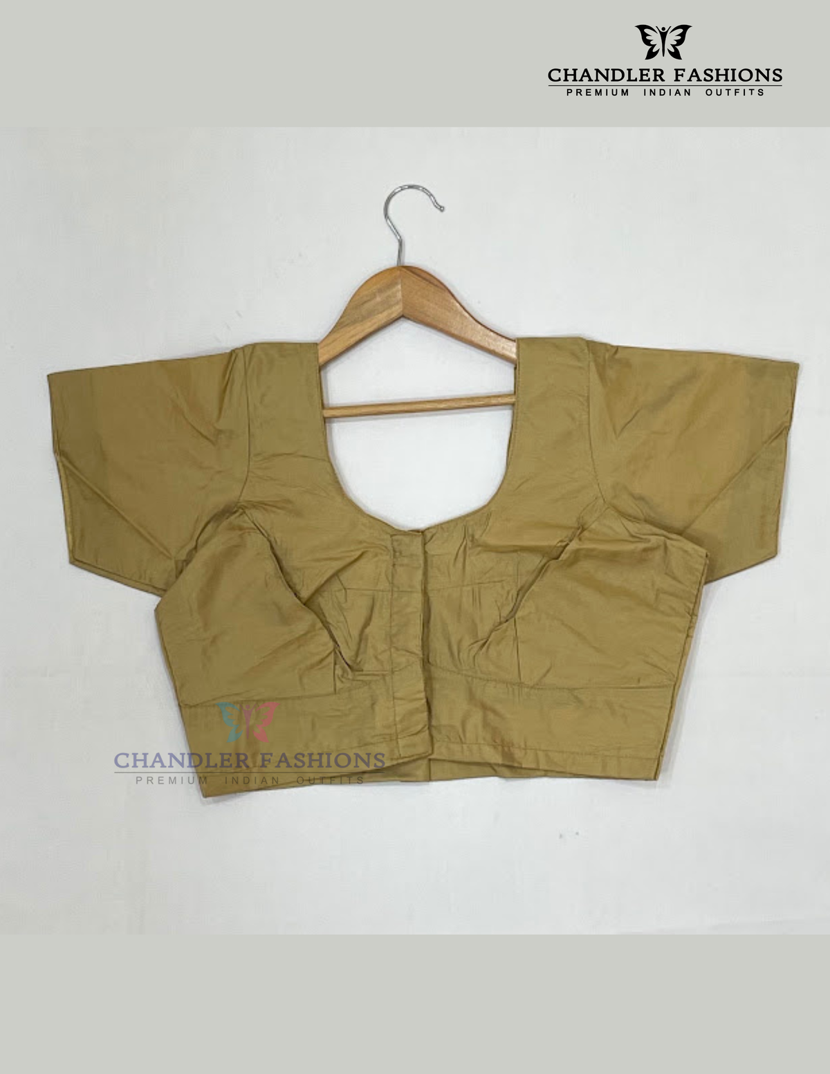 Terrific Sandal Color Silk Cotton Blouse For Women