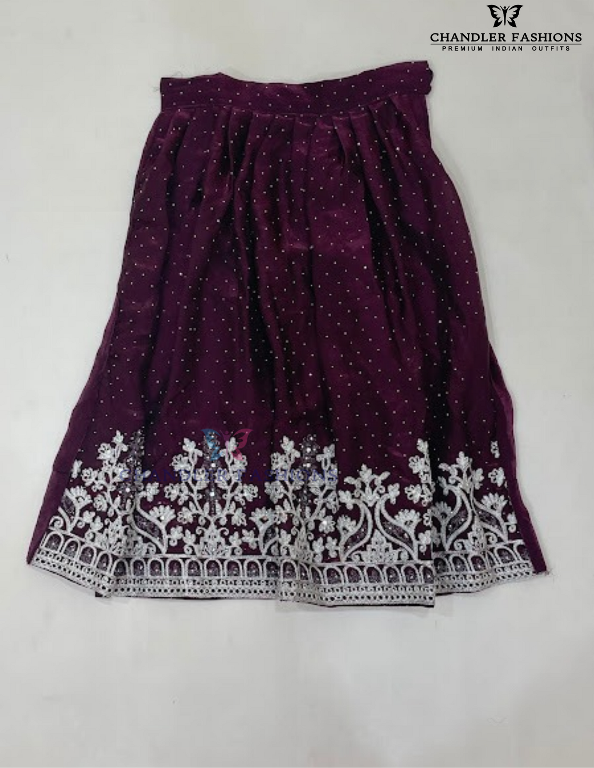 Wine Color Choli Set With Stones And Mirror Work In Douglas