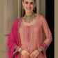 Peach Color Embroidery Work With Anarkali Gown In USA