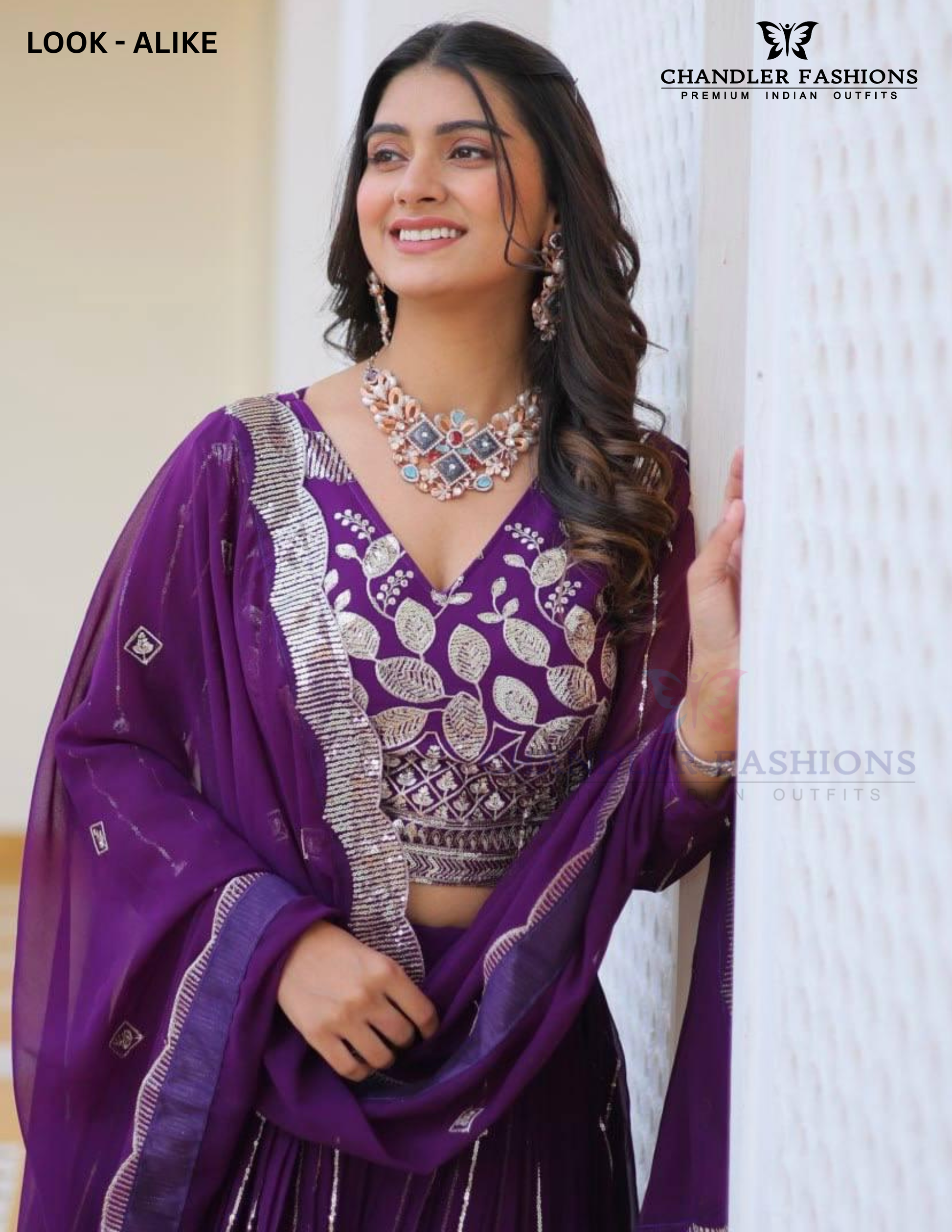 Purple Color Georgette With Sequins Embroidery Work Lehenga Near Me