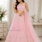 Elagant Light Pink Color Net With Embroidery And Sequins Work Lehenga Choli For Women