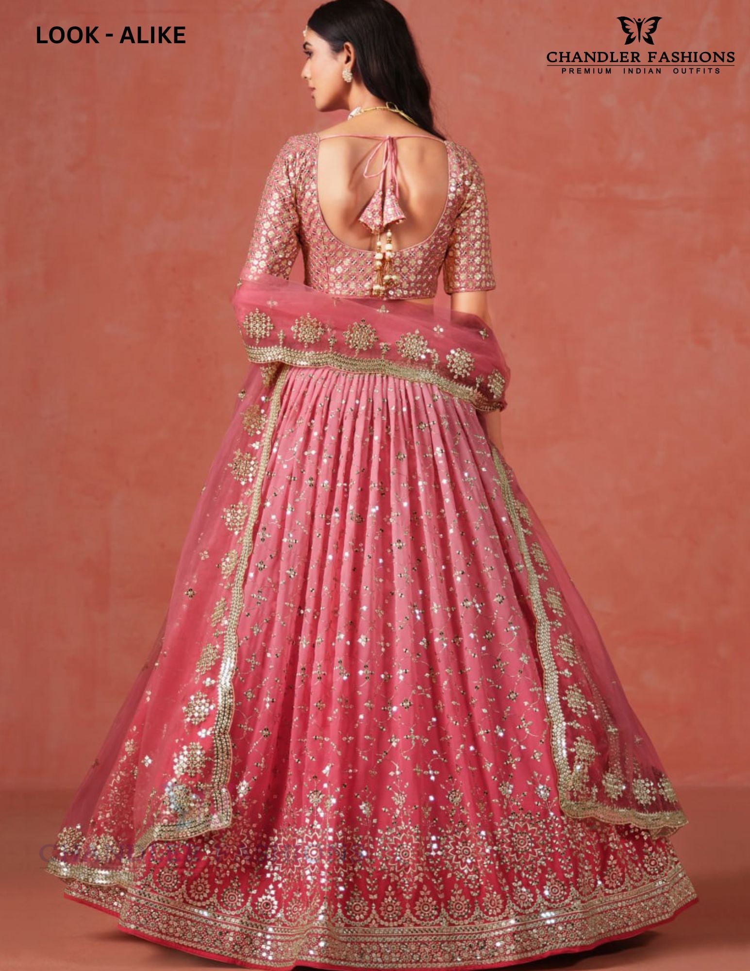 Peach Color Georgette With Embroidery And Sequins Work Lehenga Near Me