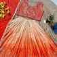 Orange Embroidery And Sequins Work Choli Set In Mesa