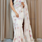 Elegant White Color Designer Multicolor Sequins And Sequins lace Border Saree For Women