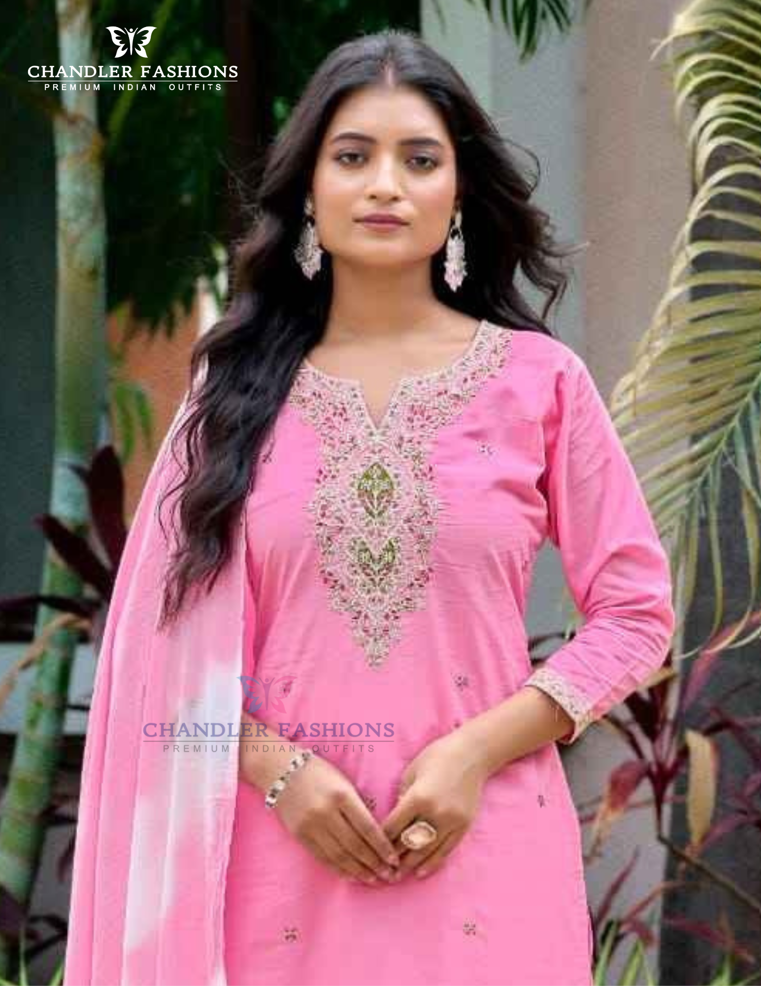 Pink Color Cotton With Embroidery Work Salwar Suits Near Me
