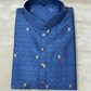 Alluring Blue Color With Embroidery Work Kurta Suits For Men