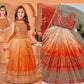 Lovely Orange Embroidery And Sequins Work Choli Set With Dupatta Near Me