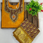 Yellow And Brown Color Art Silk Langa Set With Stone And Zari Work In USA