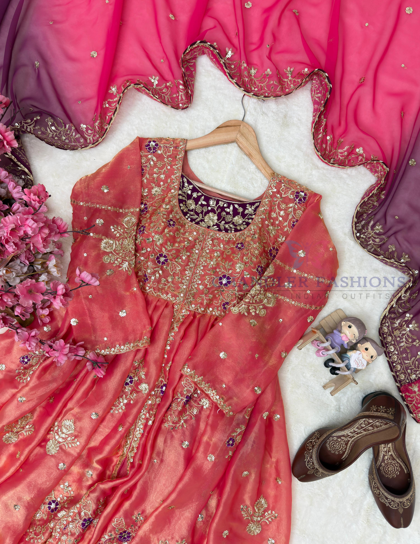 Sequins Embroidery Work Anarkali  Gown In Surprise