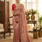 Elagant Pink Color Georgette With Embroidered Saree Zari And Sequins Work For Women