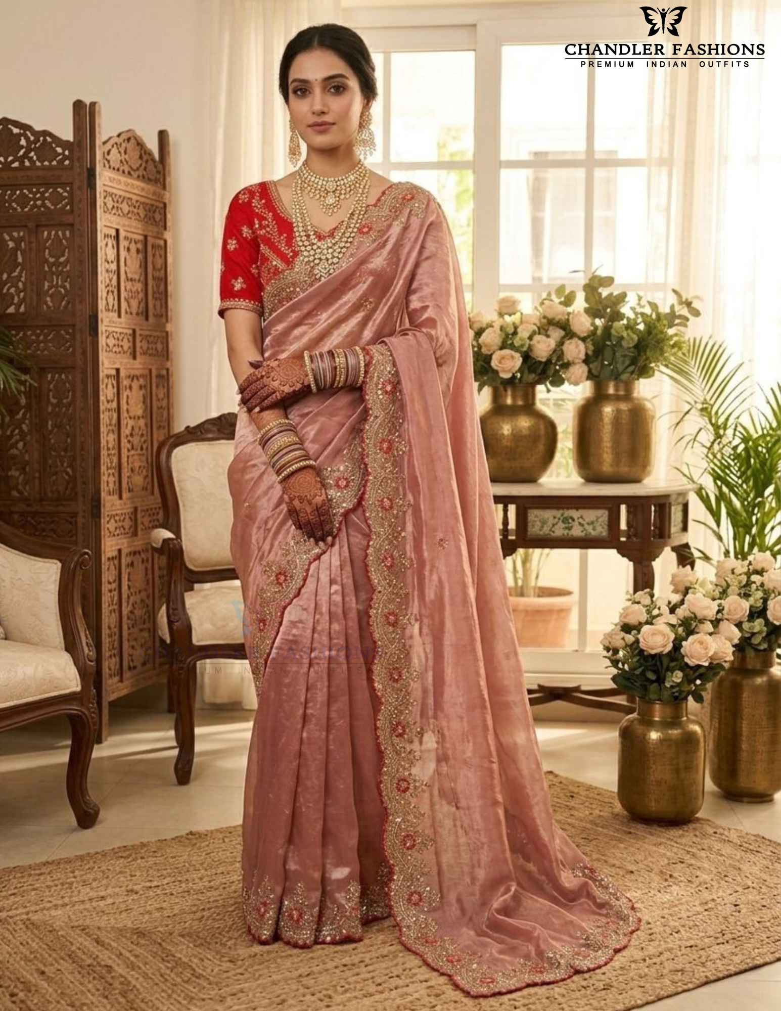 Elagant Pink Color Georgette With Embroidered Saree Zari And Sequins Work For Women