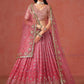 Peach Color Georgette With Embroidery Work Lehenga In Casa Grande