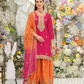 Pink Color Embroidery Work Sharara Suits In USA