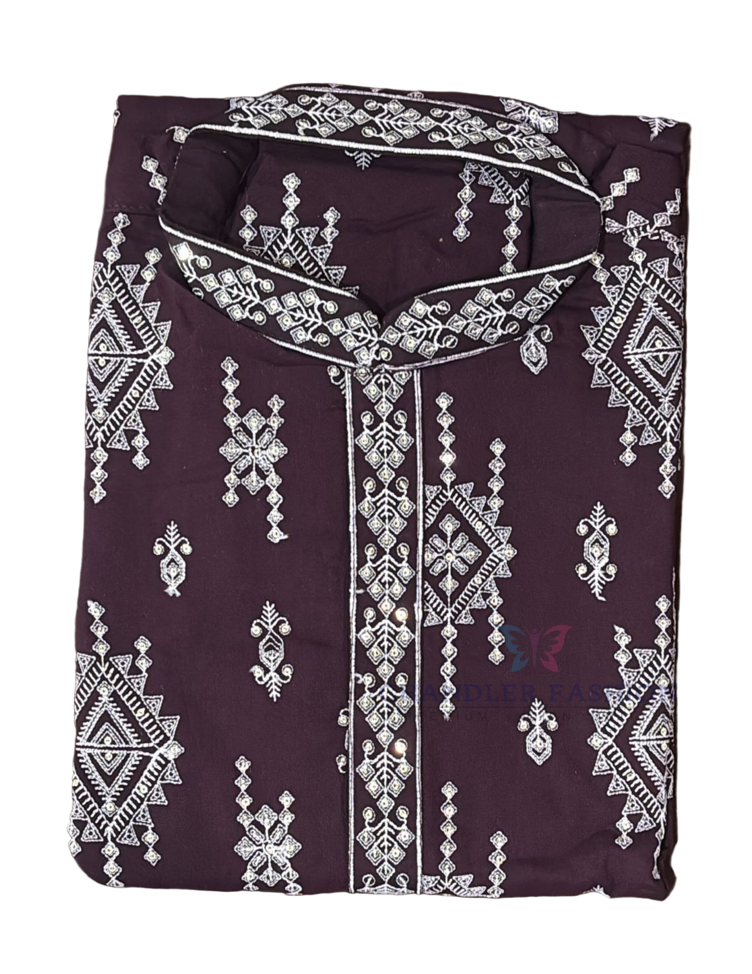 Stunning Wine Color With Embroidery And Sequins Work Kurta Suits For Men