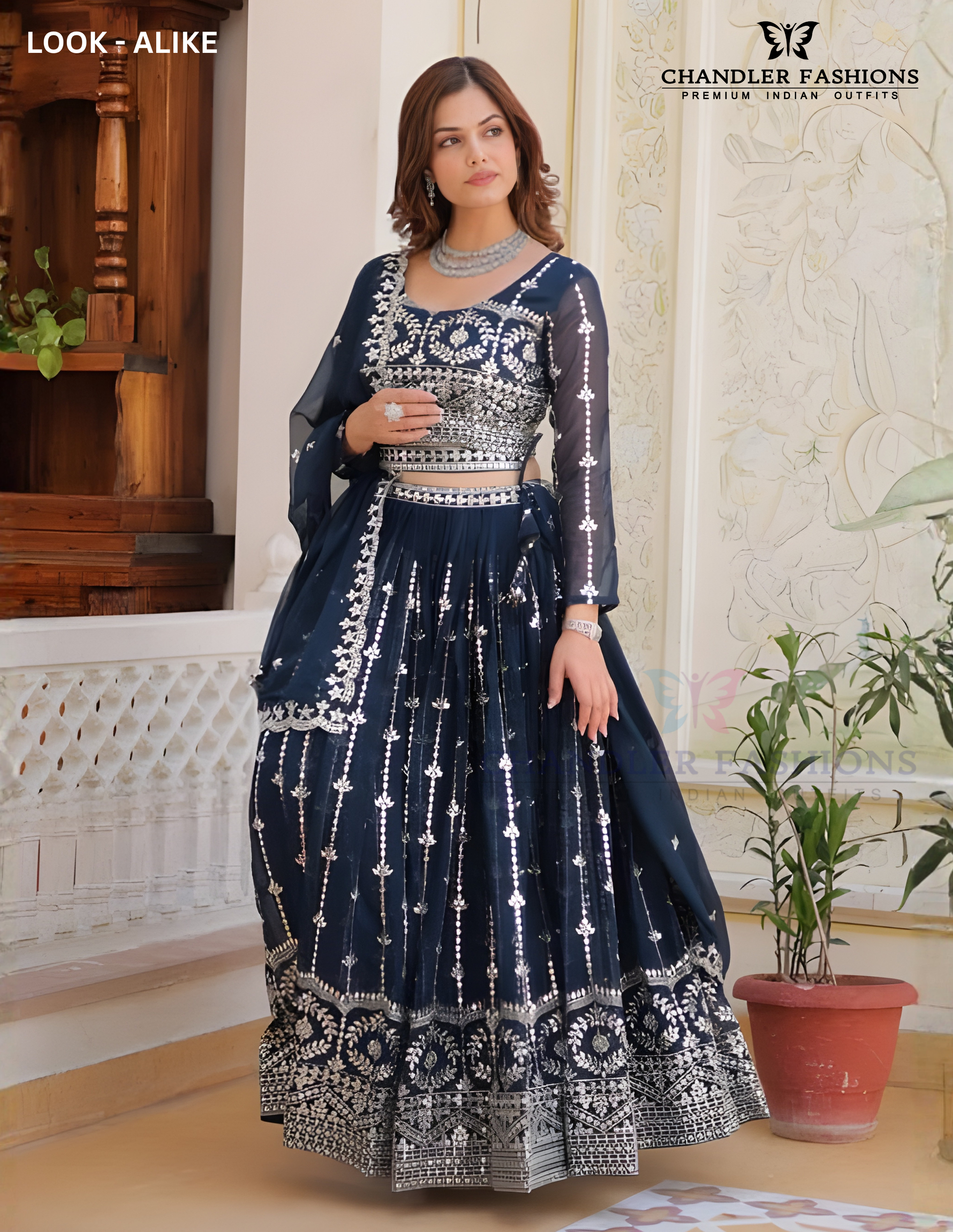 Georgette With Sequins Embroidery Work Lehenga Choli In Surprise