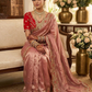 PinkColor Georgette With Embroidered Saree Zari Work In Mesa 