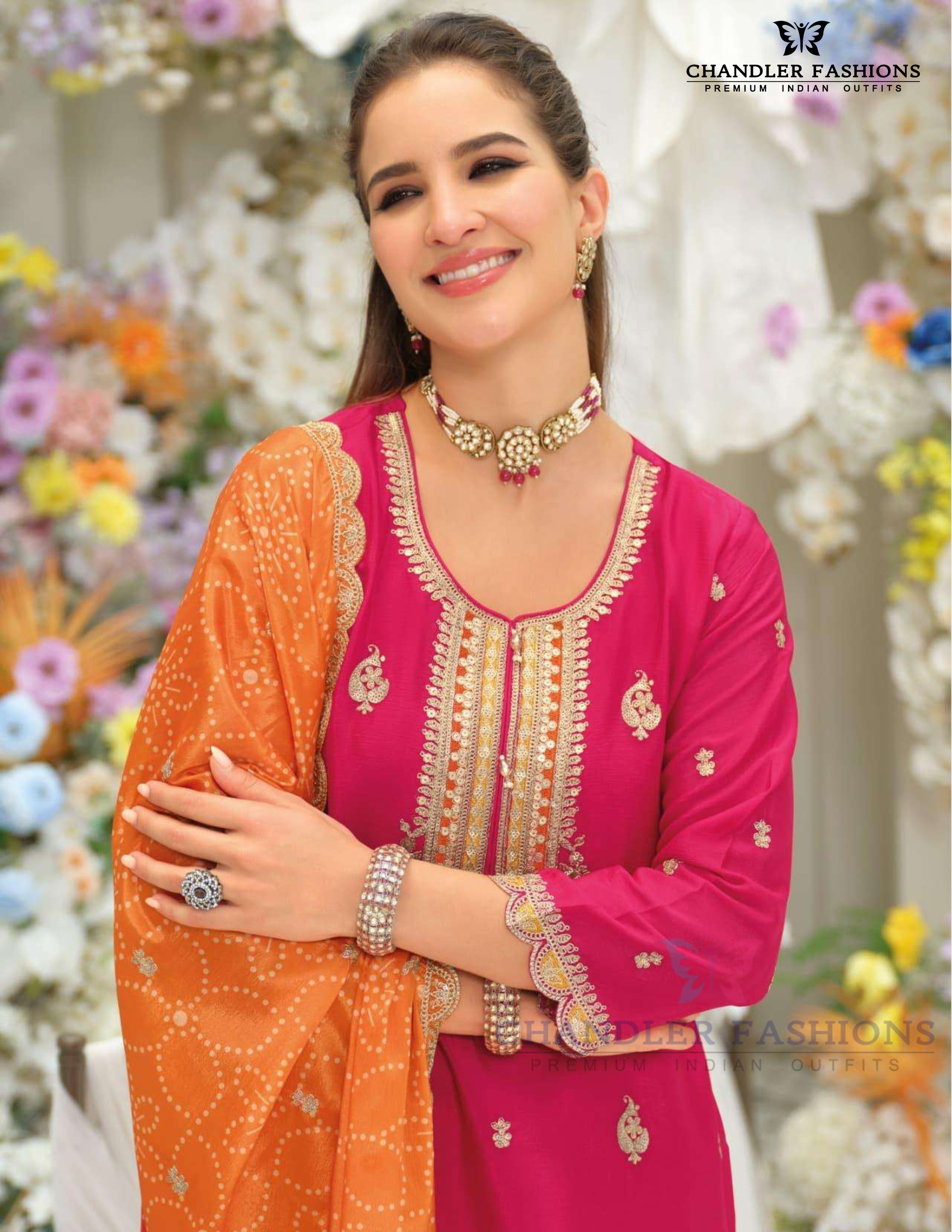 Heavy Chinon With Embroidery Work Sharara Suits Near Me